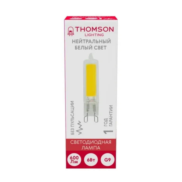 Лампа светодиодная Thomson G9 6W 4000K прозрачная TH-B4211