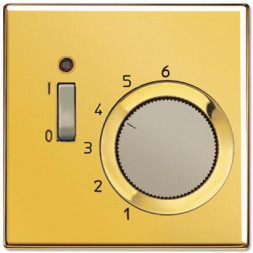 Накладка термостата комнатного с выключателем Jung LS 990 блеск золота GOTR231PL