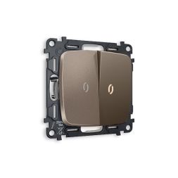 Комплект механизма 2-кл проходного выключателя с подсветкой Ambrella Volt Omega MO634030