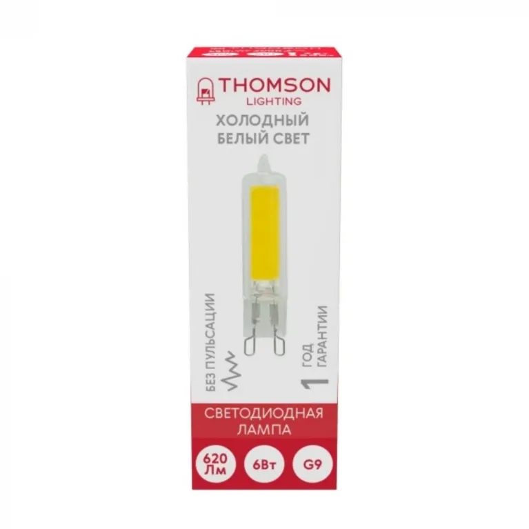 Лампа светодиодная Thomson G9 6W 6500K прозрачная TH-B4239