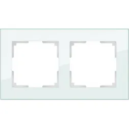 Рамка Favorit на 2 поста натуральное стекло WL01-Frame-02 4690389060175