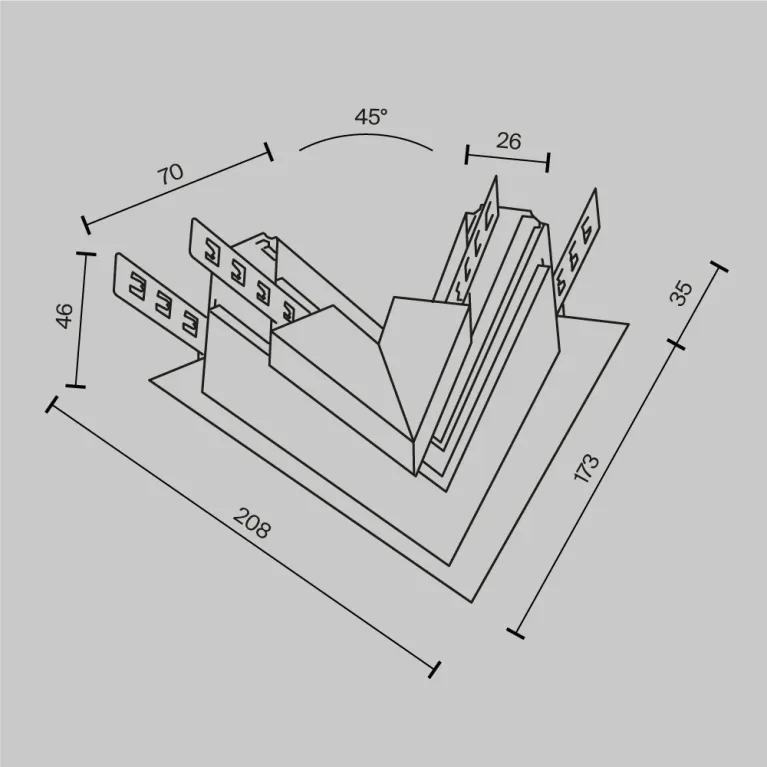 Угол-соединитель Maytoni Magnetic track system Exility TRA034CLS-42.12B