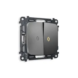Комплект механизма 2-кл выключателя с подсветкой Ambrella Volt Omega MO654010