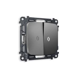 Комплект механизма 2-кл выключателя с подсветкой Ambrella Volt Omega MO654015