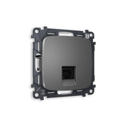 Комплект механизма компьютерной розетки RJ-45(8P8C) CAT6 со шторкой Ambrella Volt Omega MO662010