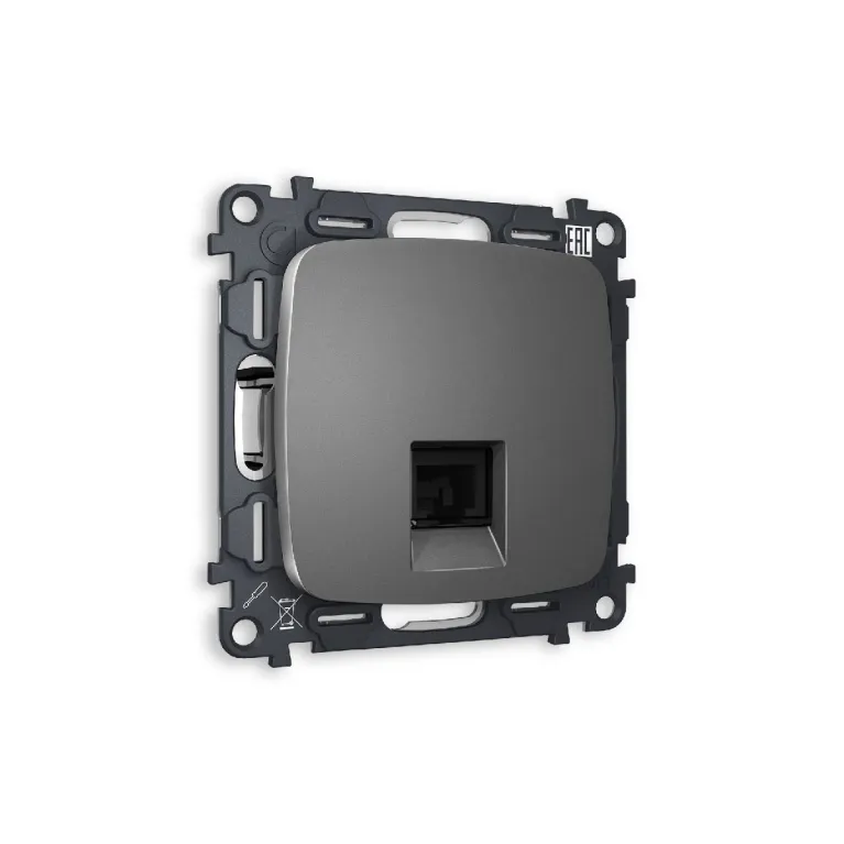 Комплект механизма компьютерной розетки RJ-45(8P8C) CAT6 со шторкой Ambrella Volt Omega MO662010