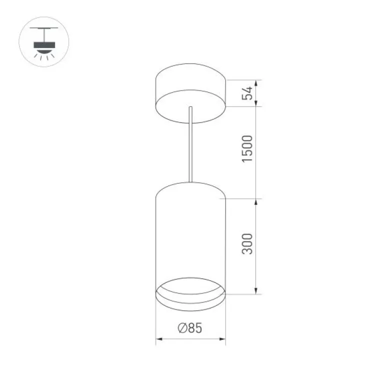 Корпус подвесного светильника Arlight SP-Polo-Hang-Long300-R85 024237(1)