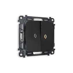 Комплект механизма 2-кл выключателя с подсветкой Ambrella Volt Omega MO804010