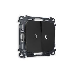 Комплект механизма 2-кл выключателя с подсветкой Ambrella Volt Omega MO804015