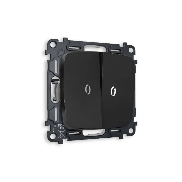 Комплект механизма 2-кл выключателя с подсветкой Ambrella Volt Omega MO804015