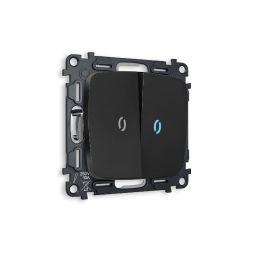 Комплект механизма 2-кл выключателя с подсветкой Ambrella Volt Omega MO804020