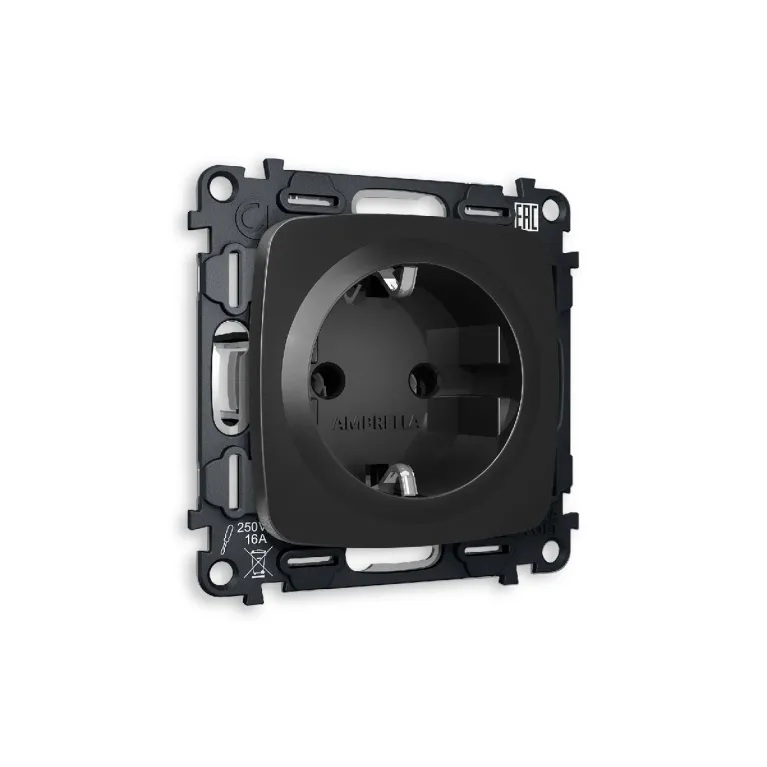 Комплект механизма розетки с/з на винтовых зажимах Ambrella Volt Omega MO806010