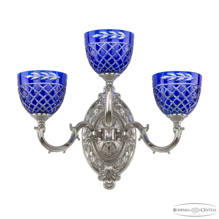 Бра Bohemia Ivele Verona 7214B12/2+1/210 Ni P1 U Clear-Blue/H-1J