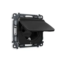 Комплект механизма розетки с/з со шторками и крышкой Ambrella Volt Omega MO808010