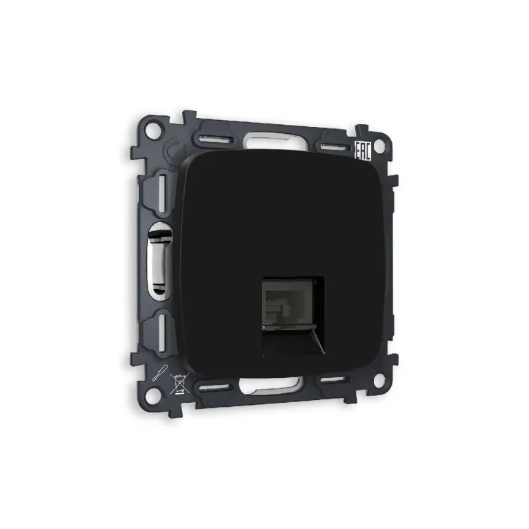 Комплект механизма компьютерной розетки RJ-45(8P8C) CAT6 со шторкой Ambrella Volt Omega MO812010