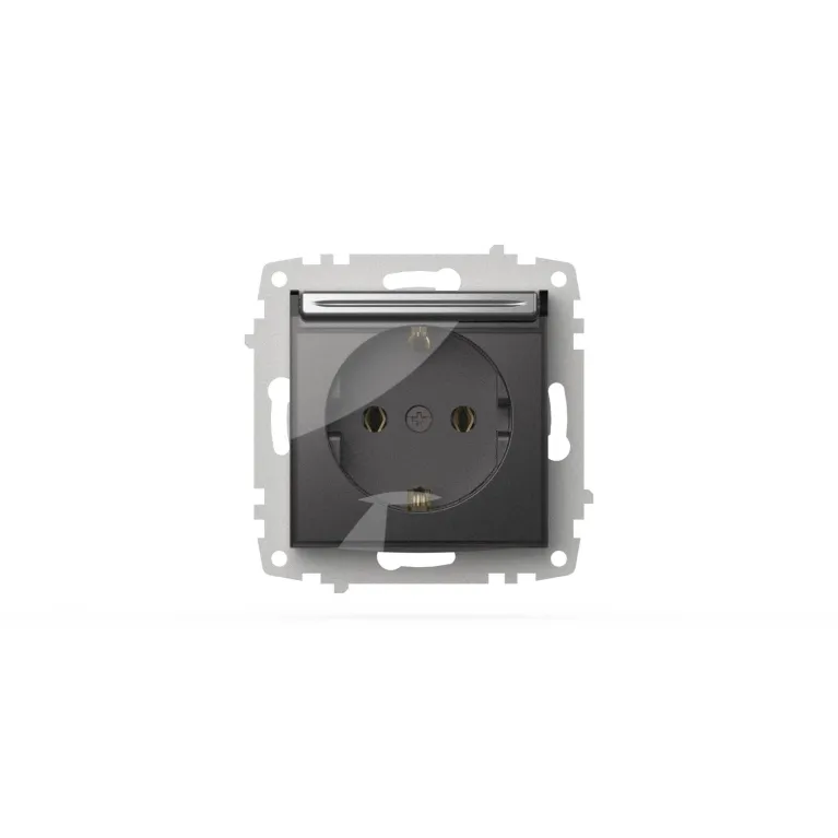 Розетка с крышкой и заземлением ELBI Zena Vega 609-011000-218