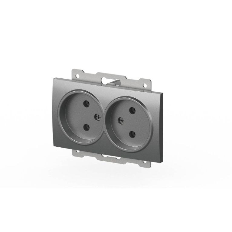 Розетка двухместная без заземления ELBI Zena Vega 609-011000-908