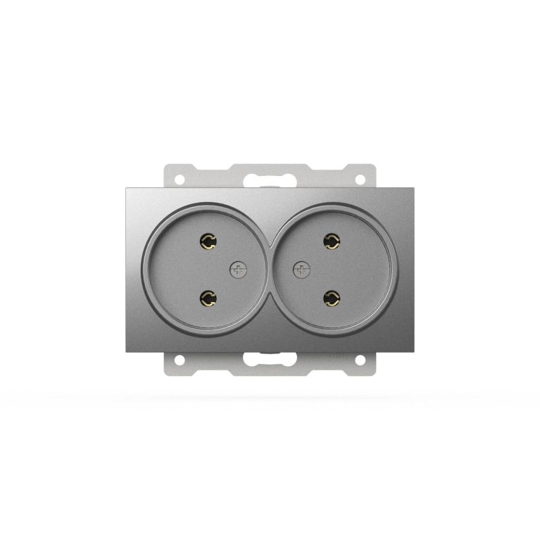 Розетка двухместная без заземления ELBI Zena Vega 609-011000-908
