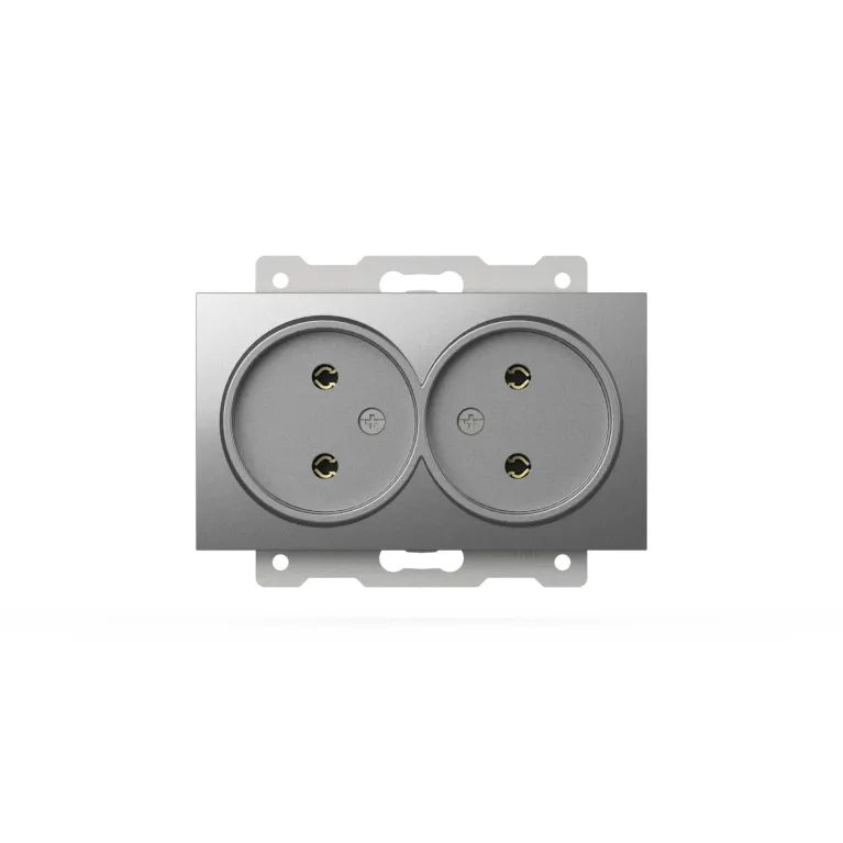 Розетка двухместная без заземления ELBI Zena Vega 609-011000-908