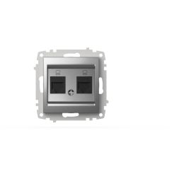 Розетка компьютерная двухместная ( Cat 6) ELBI Zena Vega 609-011000-248