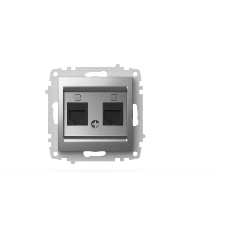 Розетка компьютерная двухместная ( Cat 6) ELBI Zena Vega 609-011000-248