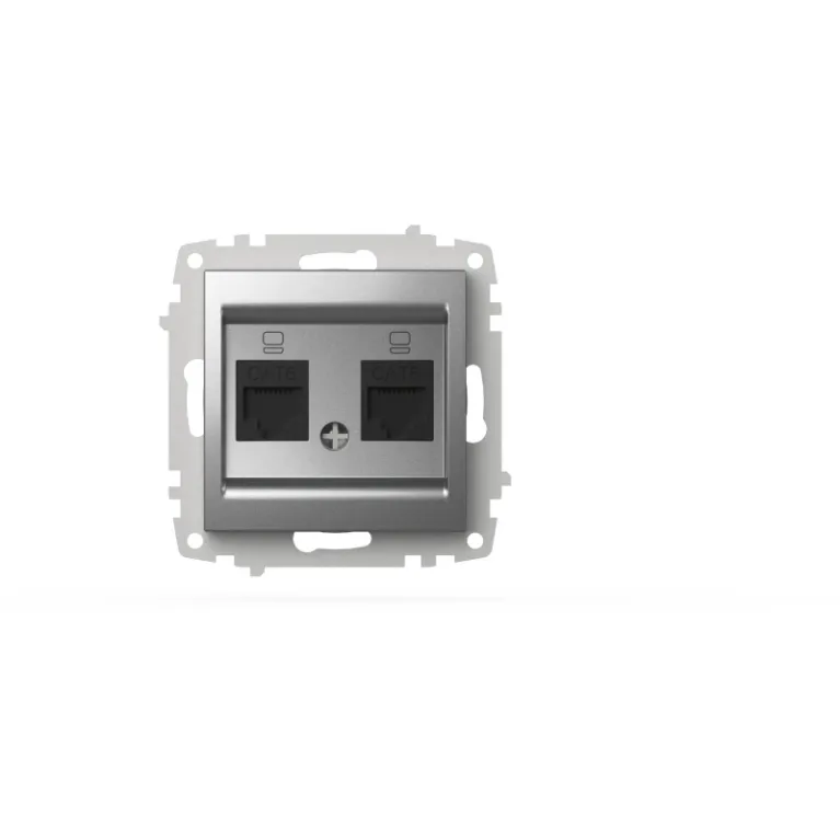 Розетка компьютерная двухместная ( Cat 6) ELBI Zena Vega 609-011000-248
