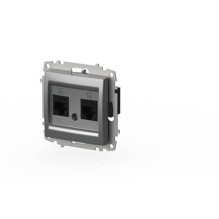 Розетка компьютерная двухместная ( Cat 6) ELBI Zena Vega 609-011000-248