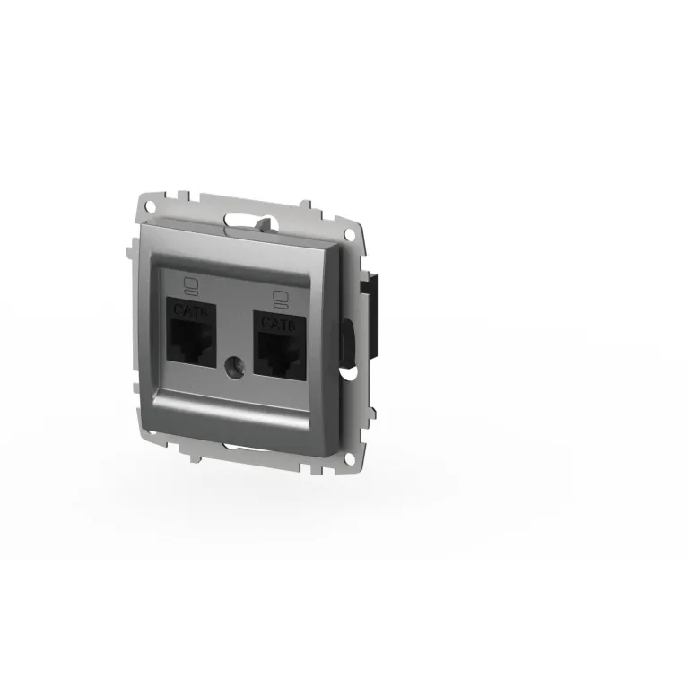 Розетка компьютерная двухместная ( Cat 6) ELBI Zena Vega 609-011000-248