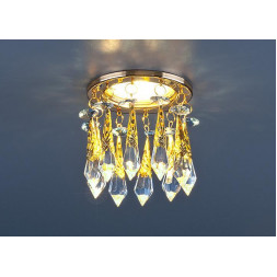 Встраиваемый светильник Elektrostandard 2021 MR16 золото/прозрачный/голубой 4690389027758