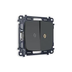 Комплект механизма 2-кл проходного выключателя с подсветкой Ambrella Volt Omega MO904030