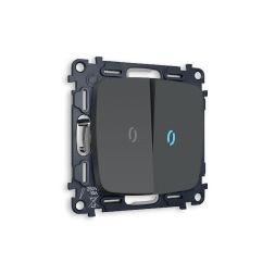 Комплект механизма 2-кл проходного выключателя с подсветкой Ambrella Volt Omega MO904040