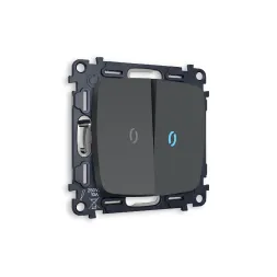 Комплект механизма 2-кл проходного выключателя с подсветкой Ambrella Volt Omega MO904040
