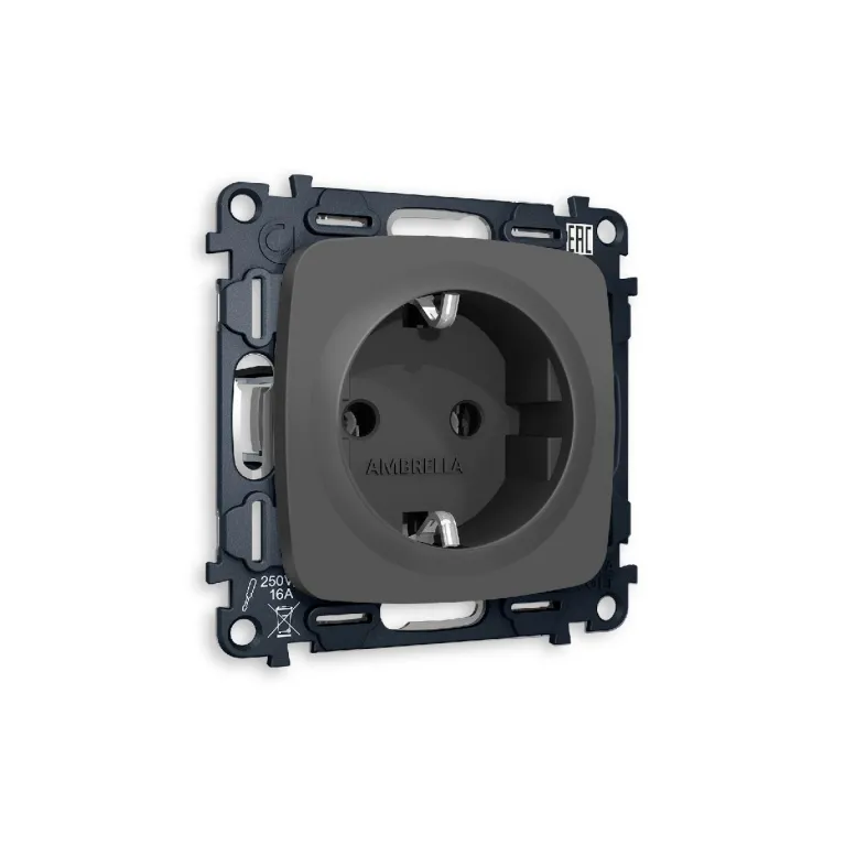 Комплект механизма розетки с/з на винтовых зажимах Ambrella Volt Omega MO906010