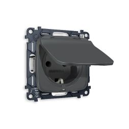 Комплект механизма розетки с/з со шторками и крышкой Ambrella Volt Omega MO908010
