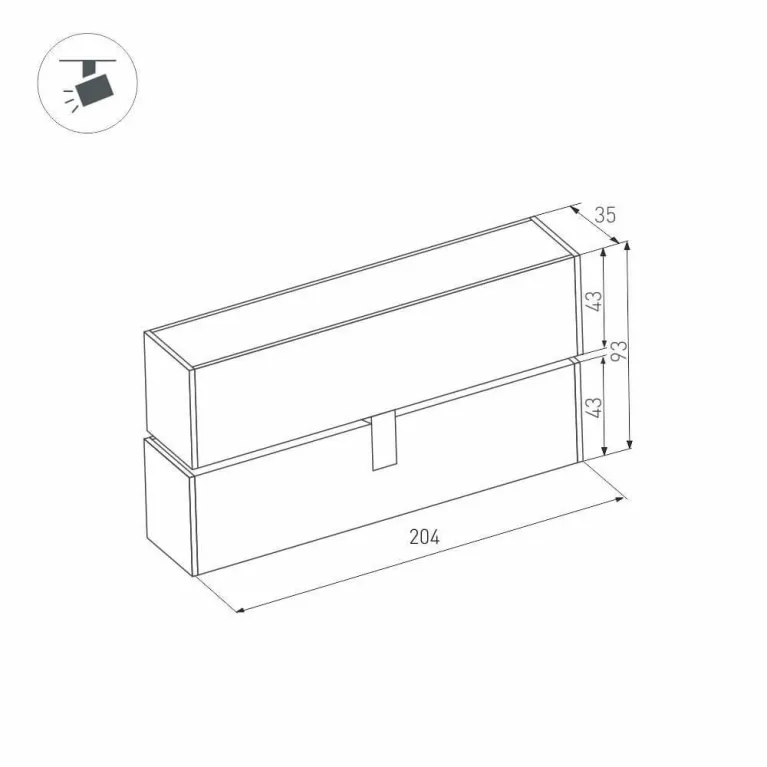 Трековый светодиодный светильник для магнитного шинопровода Arlight Mag-Flat-Fold-45-S205-6W Warm300