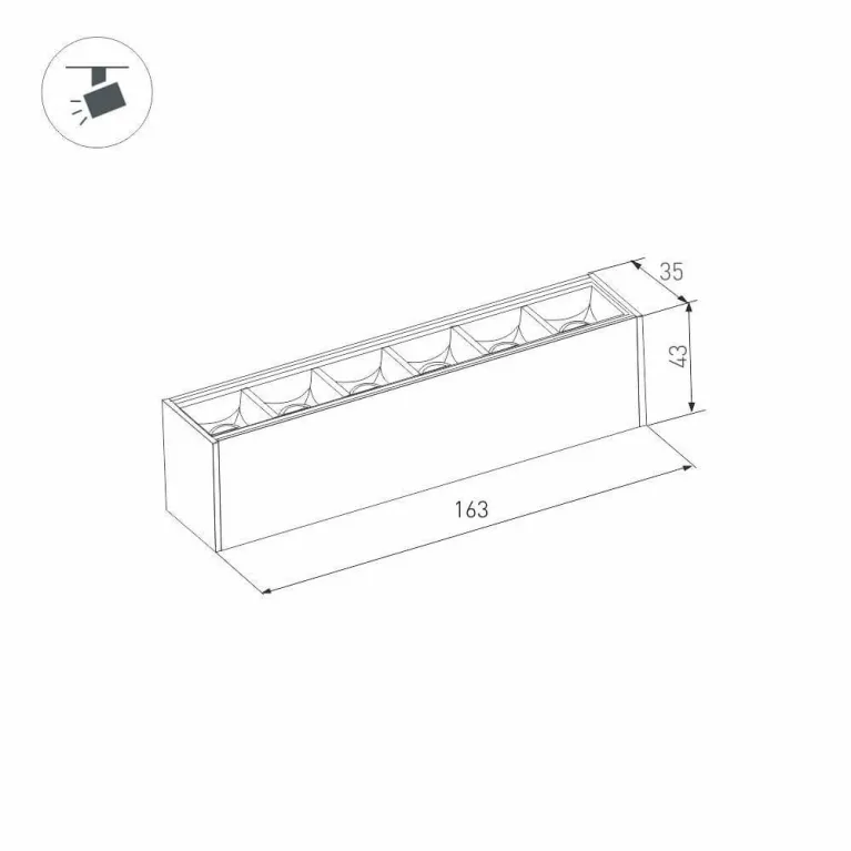 Трековый светодиодный светильник для магнитного шинопровода Arlight Mag-Laser-45-L160-6W Day4000 026