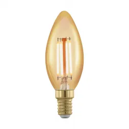 Лампа светодиодная филаментная диммируемая Eglo E14 4W 1700К золотая 11698