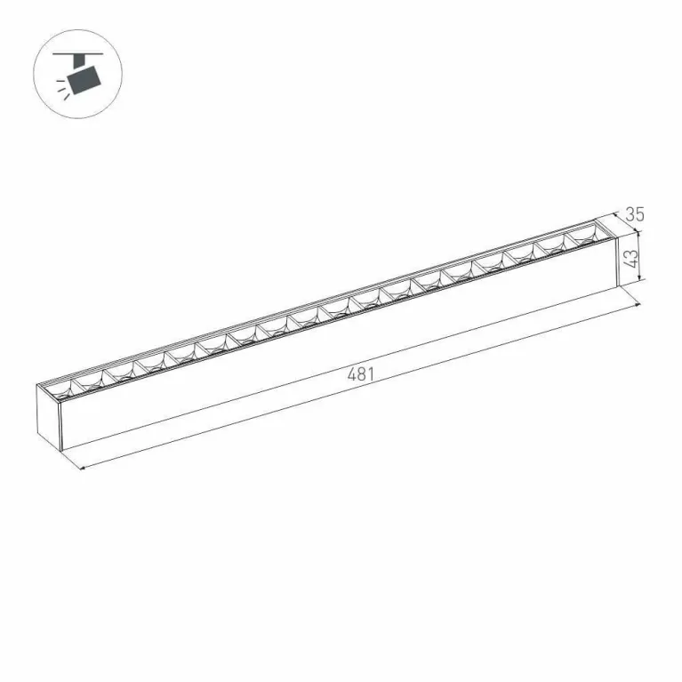 Трековый светодиодный светильник для магнитного шинопровода Arlight Mag-Laser-45-L480-18W Day4000 02