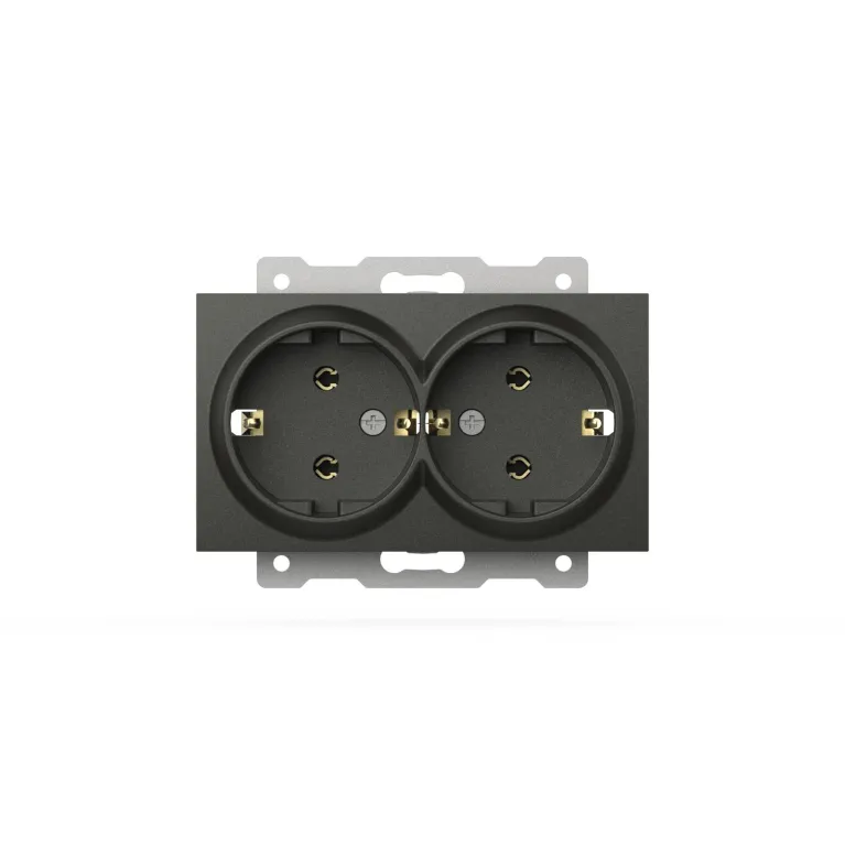 Розетка двухместная с заземлением ELBI Zena Vega 609-011100-907