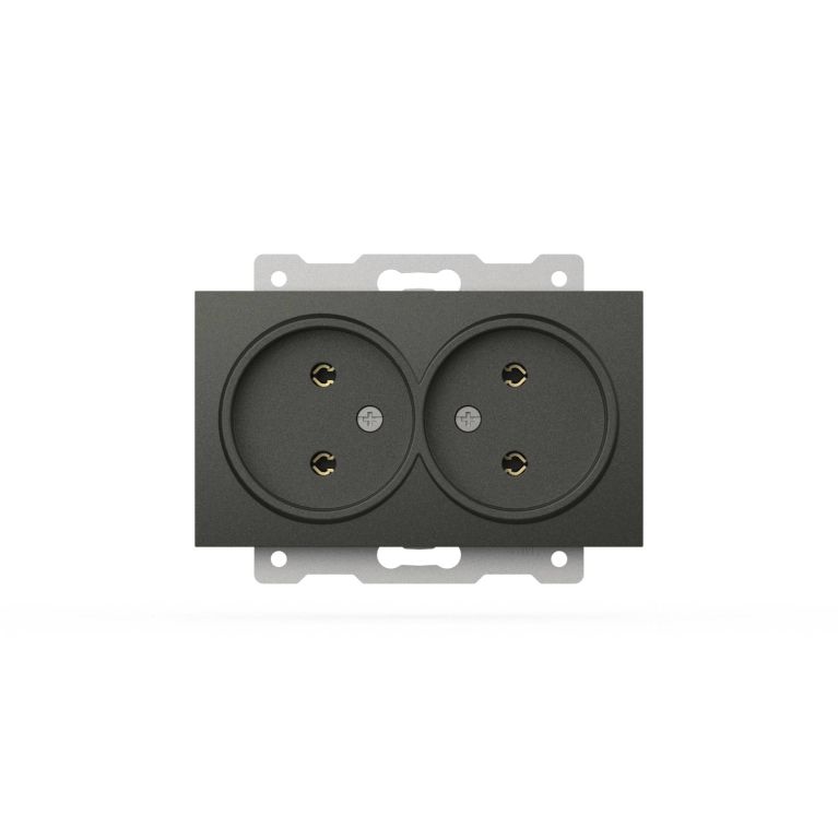 Розетка двухместная без заземления ELBI Zena Vega 609-011100-908