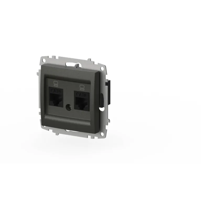 Розетка компьютерная двухместная ( Cat 6) ELBI Zena Vega 609-011100-248