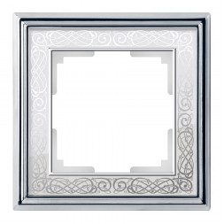 Рамка Palacio Gracia на 1 пост хром/белый WL77-Frame-01 4690389126031
