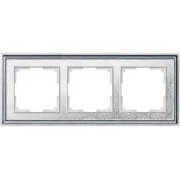 Рамка Palacio Gracia на 3 поста хром/белый WL77-Frame-03 4690389126093