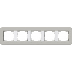 Рамка 5-постовая Gira E3 серый/белый глянцевый 0215412
