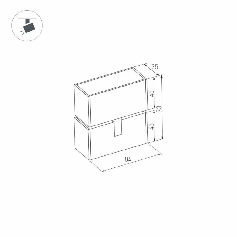 Трековый светодиодный светильник для магнитного шинопровода Arlight Mag-Laser-Fold-45-S84-3W Day4000