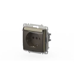 Розетка с крышкой и заземлением ELBI Zena Vega 609-011400-218