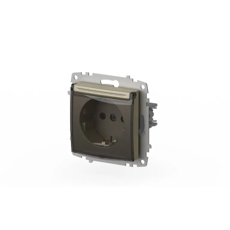 Розетка с крышкой и заземлением ELBI Zena Vega 609-011400-218