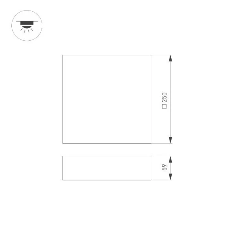 Потолочный светодиодный светильник Arlight SP-Quadro-S250x250-25W Warm3000 034787