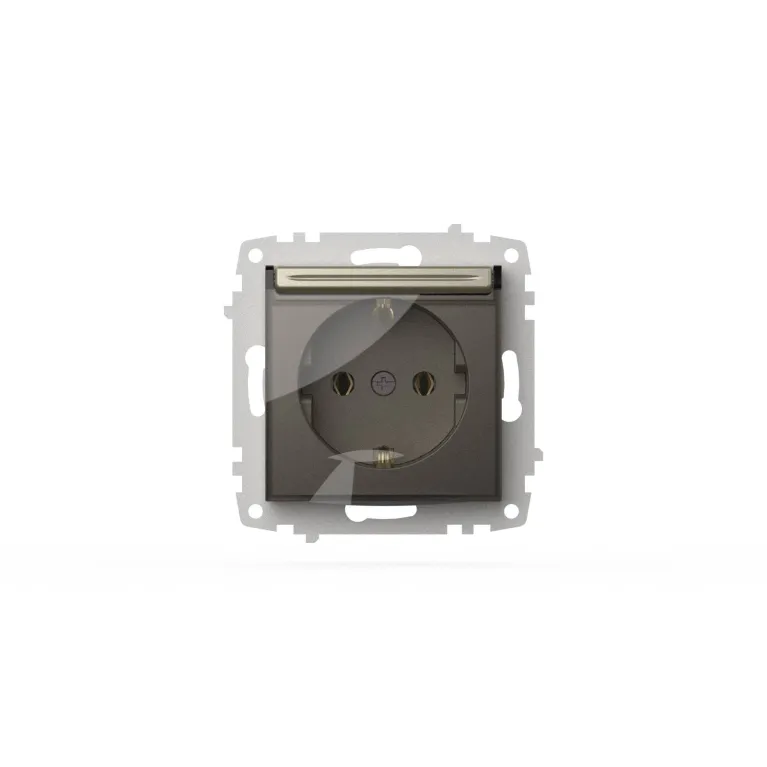 Розетка с крышкой и заземлением ELBI Zena Vega 609-011400-218