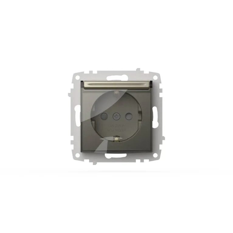 Розетка с крышкой, заземлением и защитой от детей ELBI Zena Vega 609-011400-219